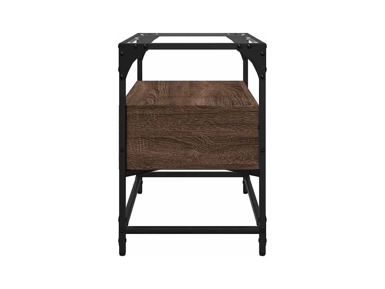 Tv-meubel met glazen blad 60x35x51 cm hout bruin eikenkleurig BE523444