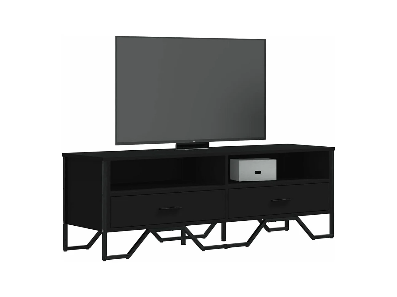 Tv-meubel 122x34x41 cm bewerkt hout zwart BE700646