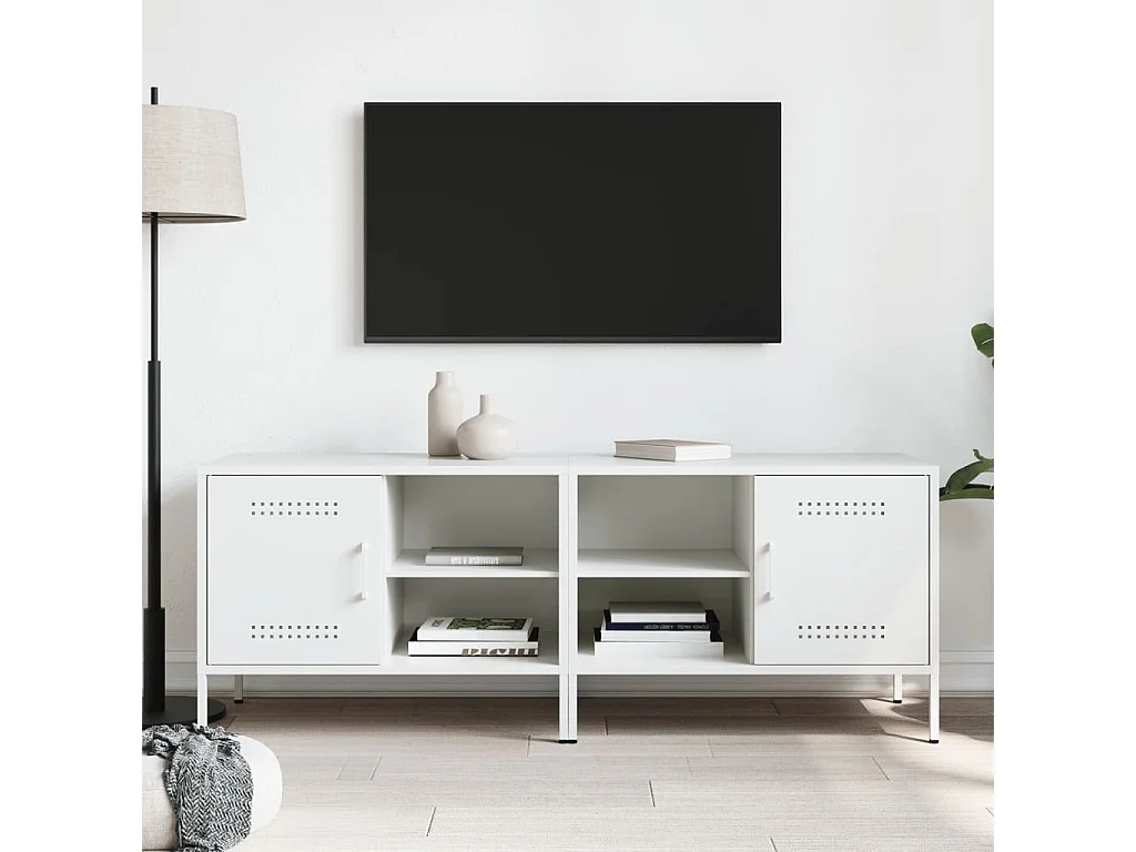 Meubles TV 2 pcs blanc 68x39x50,5 cm acier FR613316
