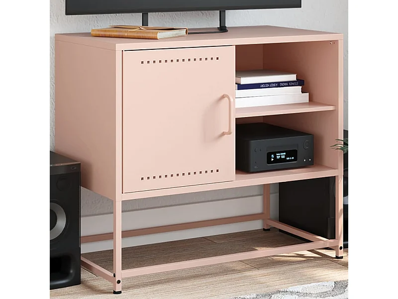 Tv-meubel 68x39x60,5 cm staal roze BE687112