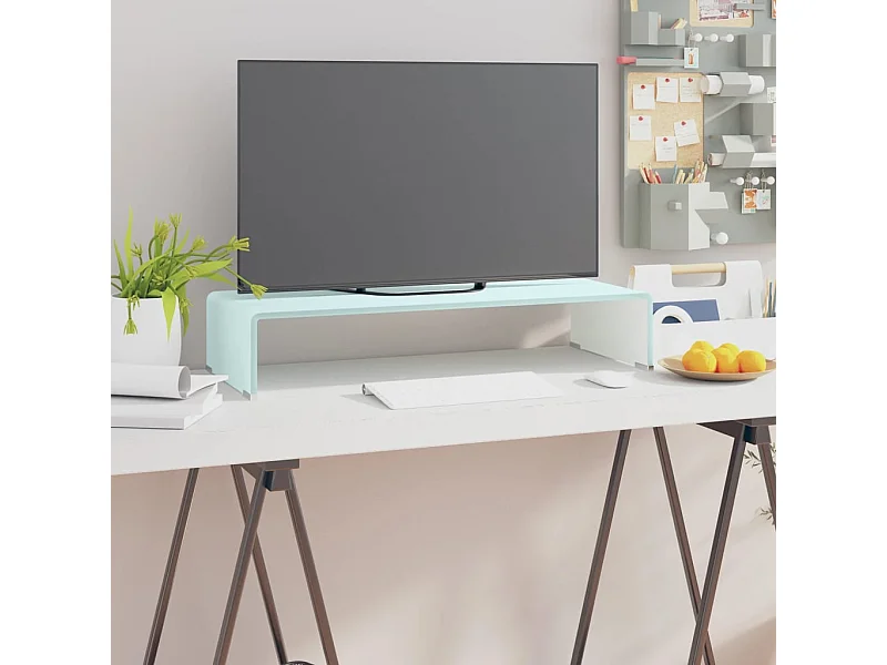 Meuble TV/Support pour moniteur 70x30x13 cm verre vert FR451646
