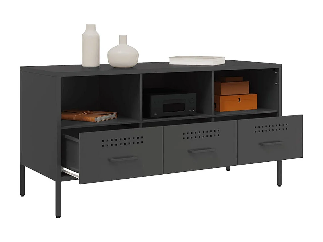 Móvel de TV 100,5x39x50,5 cm aço preto PT896946