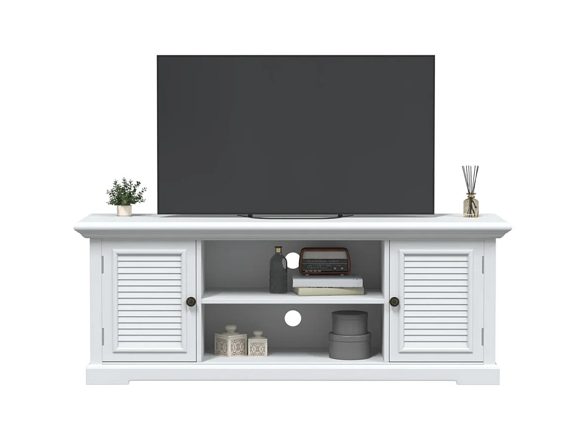 Tv-meubel 110x30x41 cm bewerkt hout wit BE478795