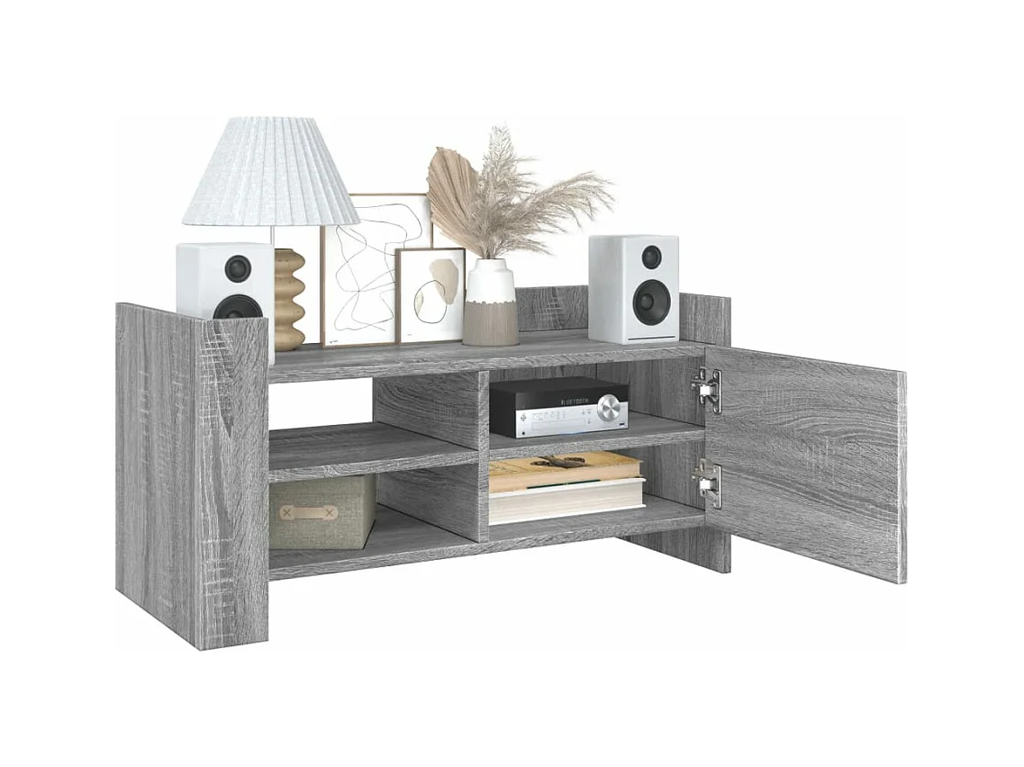 Tv-meubel 80x35x40 cm bewerkt hout grijs sonoma eikenkleurig BE884947