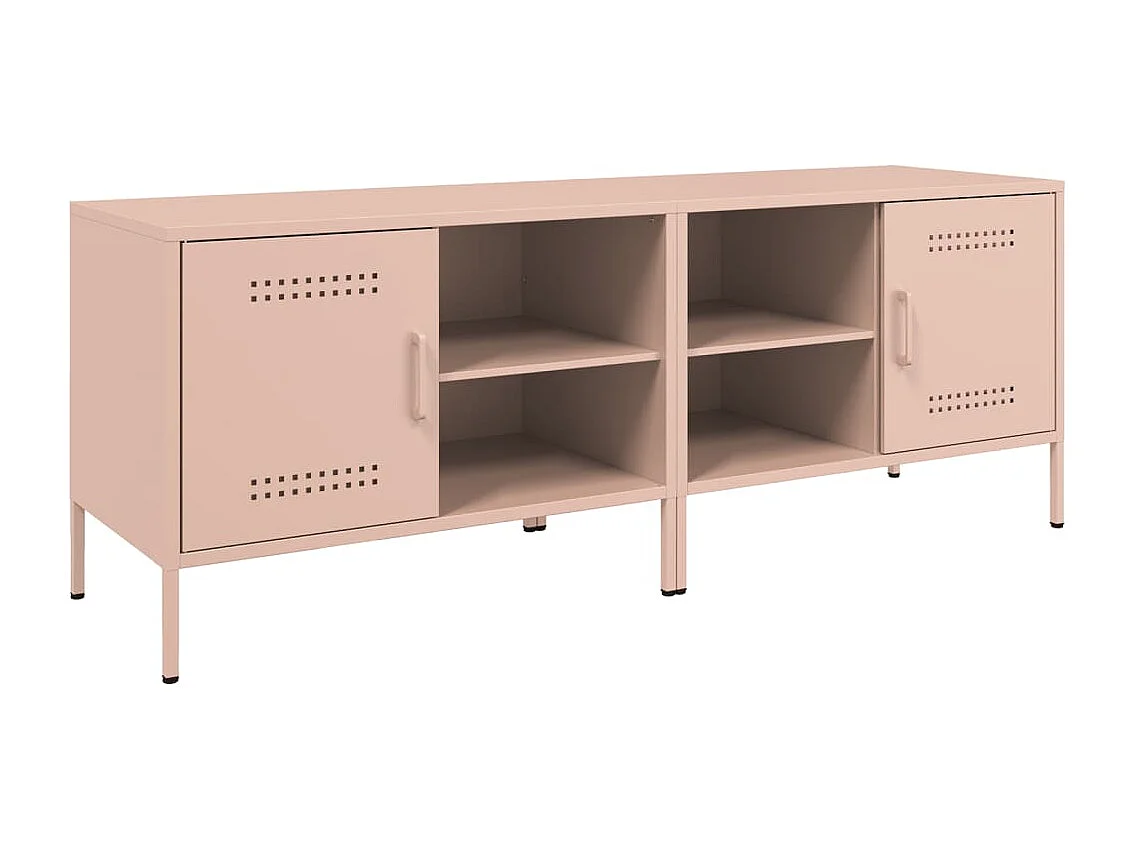 Muebles de TV 2 piezas acero rosa 68x39x50,5 cm ES359572