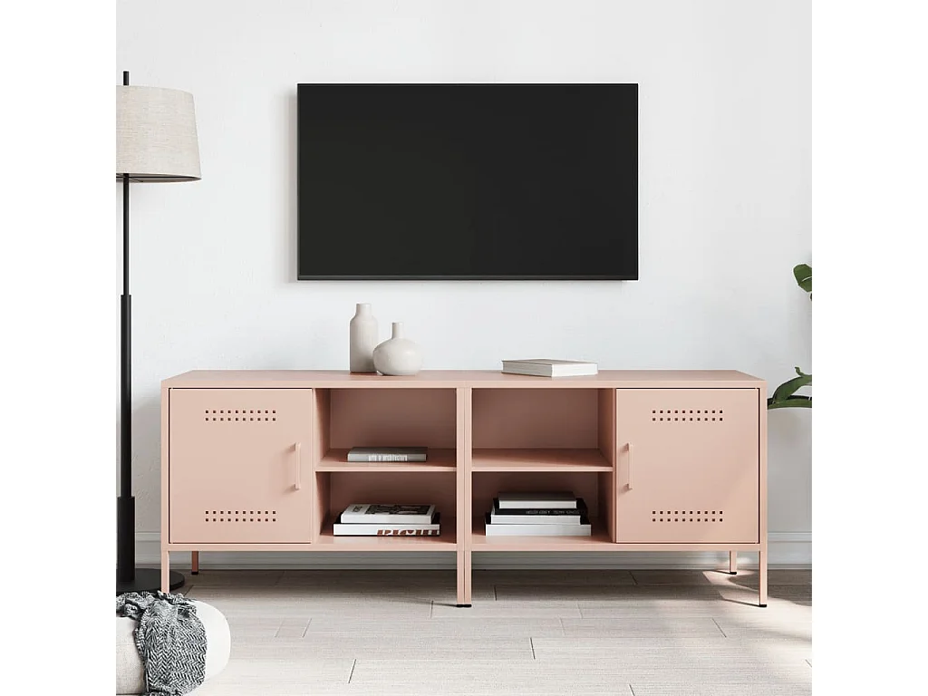 Muebles de TV 2 piezas acero rosa 68x39x50,5 cm ES359572