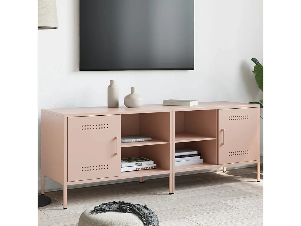 Móveis de TV 2 pcs 68x39x50,5 cm aço rosa PT994647
