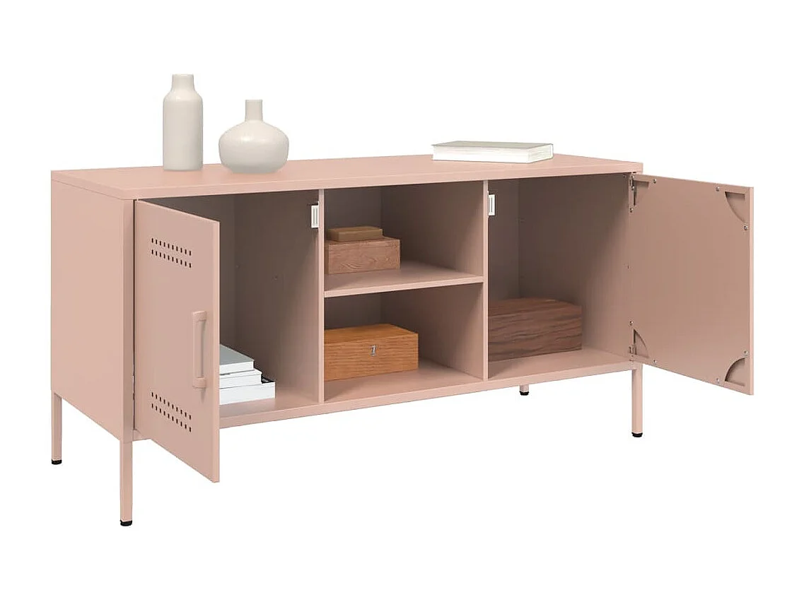 Mueble de TV de acero rosa 100,5x39x50,5 cm ES746558