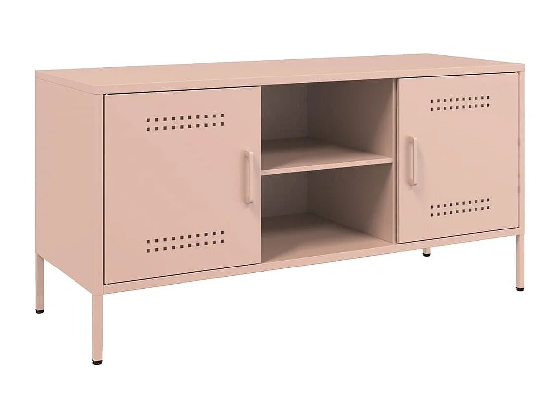 Meuble TV rose 100,5x39x50,5 cm acier FR176122