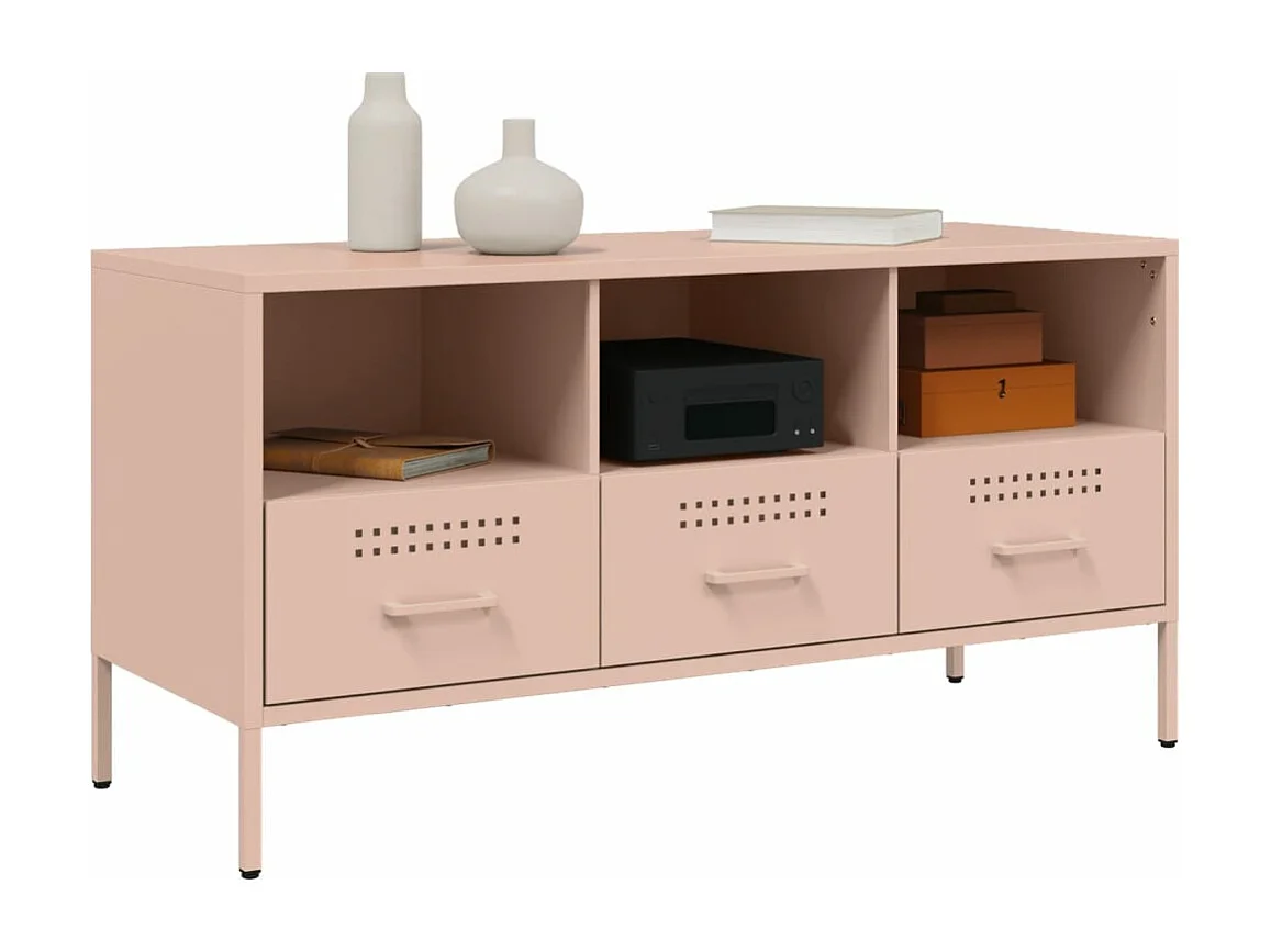 Móvel de TV 100,5x39x50,5 cm aço rosa PT361345