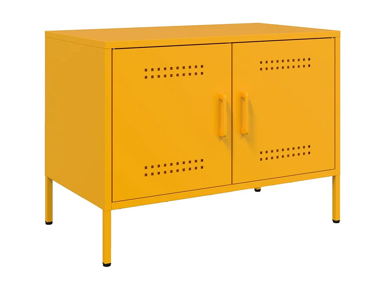 Meuble TV jaune moutarde 68x39x50,5 cm acier FR246342