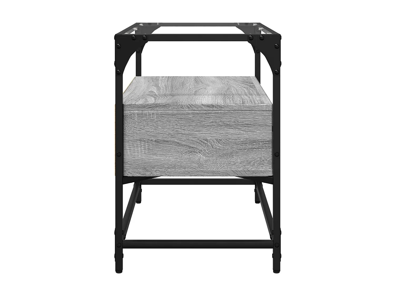Mueble TV cristal y madera ingeniería gris Sonoma 60x35x51 cm ES301403