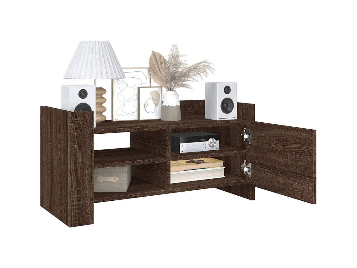 Tv-meubel 80x35x40 cm bewerkt hout bruin eikenkleurig BE342686
