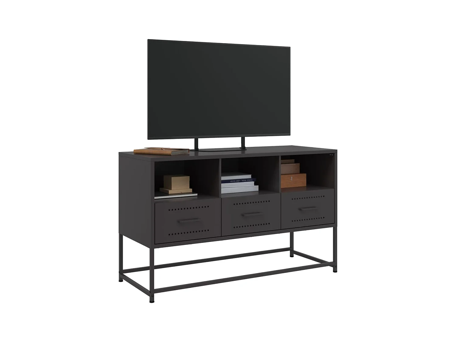 Móvel de TV 100,5x39x60,5 cm aço preto PT414089