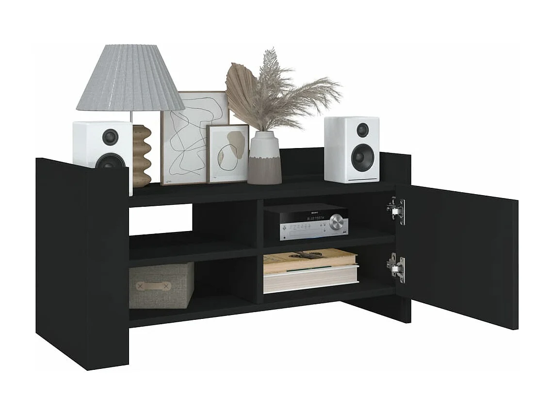 Móvel de TV 80x35x40 cm derivados de madeira preto PT680046