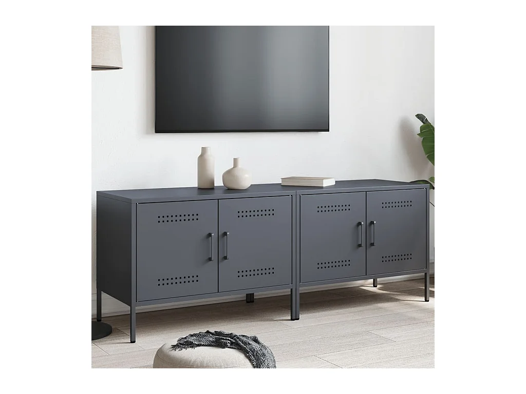 Tv-meubelen 2 st 68x39x50,5 cm staal antracietkleurig BE844059
