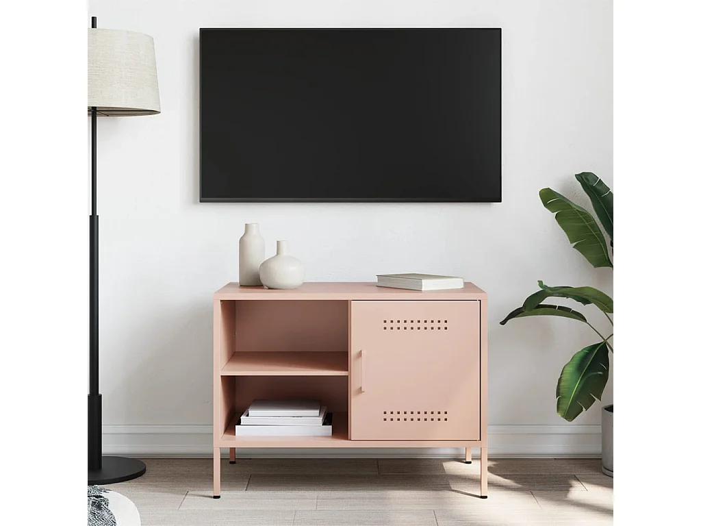 Tv-meubel 68x39x50,5 cm staal roze BE720852