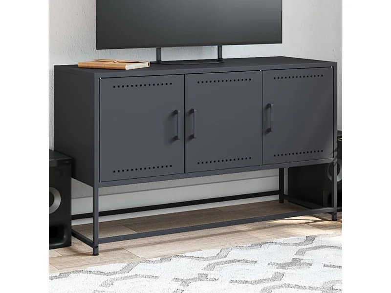 Tv-meubel 100,5x39x60,5 cm staal antracietkleurig BE394047