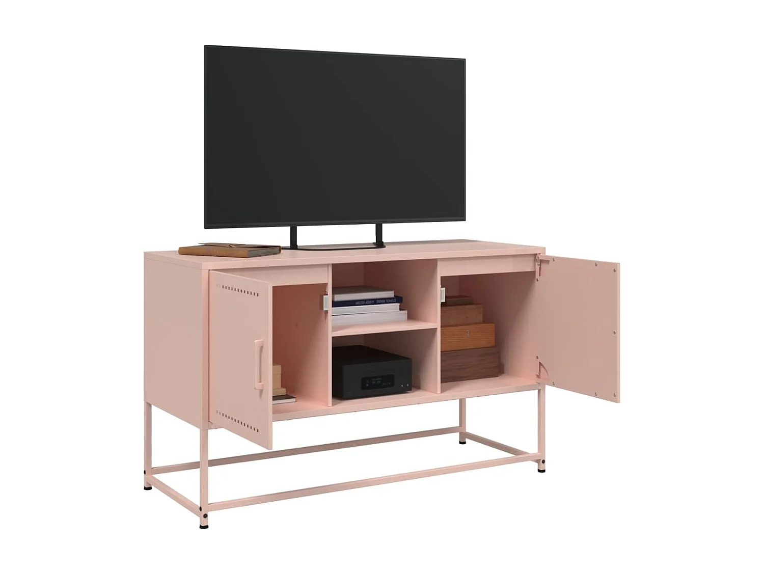 Meuble TV rose 100,5x39x60,5 cm acier FR101739