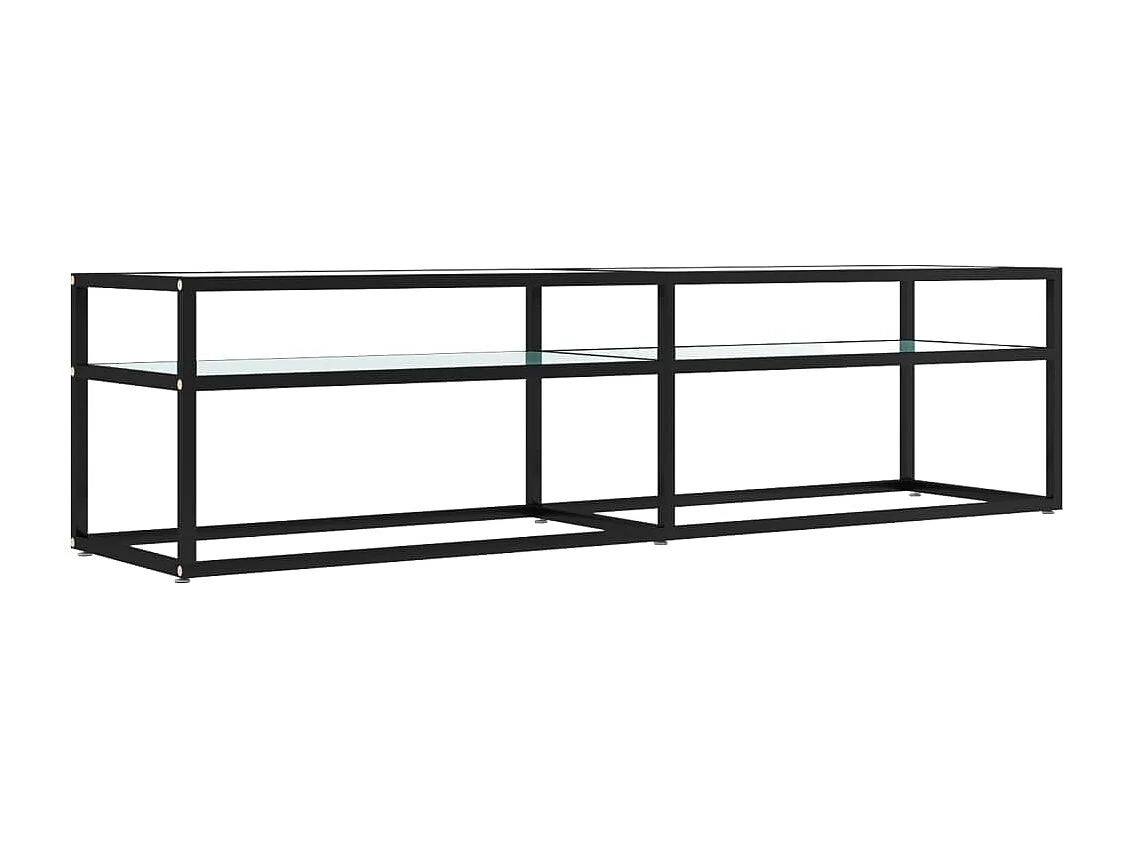 Meuble TV Marbre blanc 160x40x40,5 cm Verre trempé FR747380