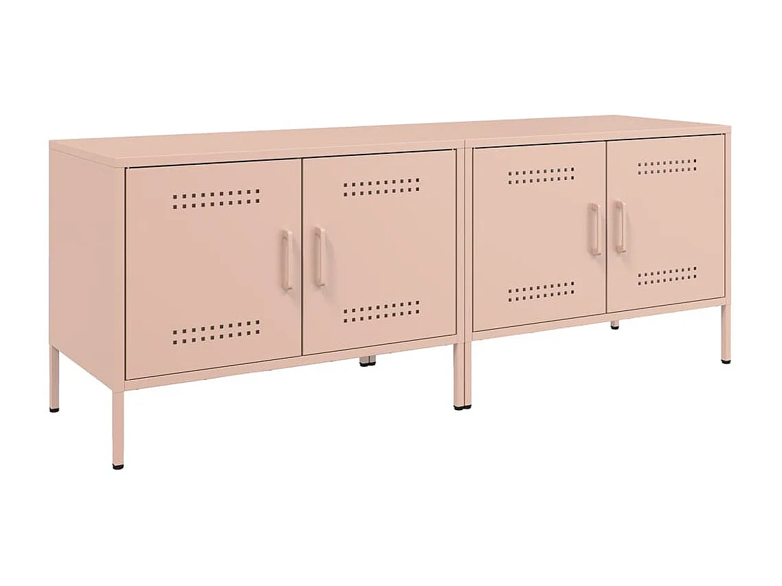 Muebles de TV 2 piezas acero rosa 68x39x50,5 cm ES192880
