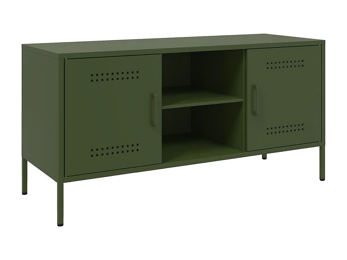 Móvel de TV 100,5x39x50,5 aço verde-azeitona PT760465