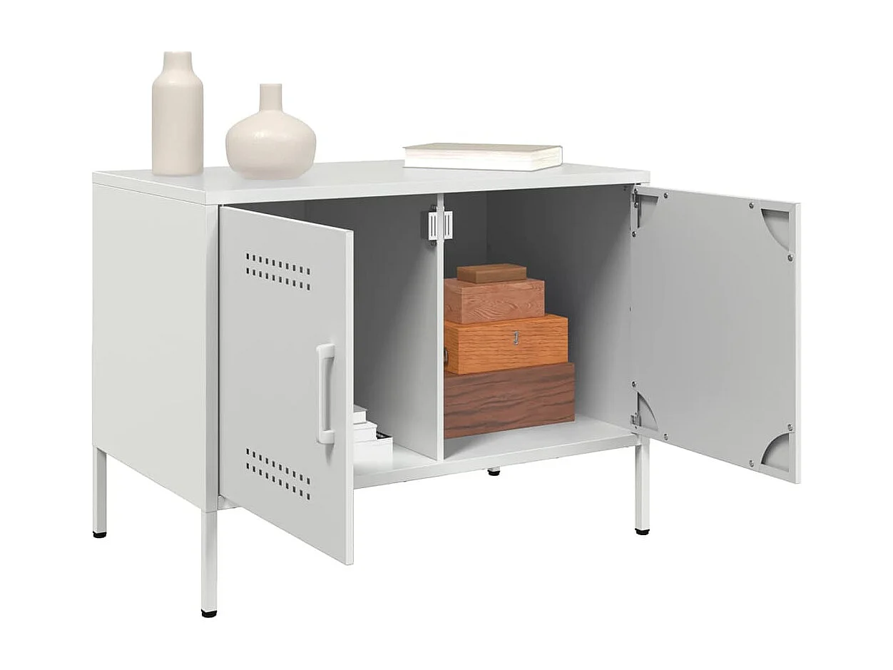 Móveis de TV 2 pcs 68x39x50,5 cm aço branco PT129024