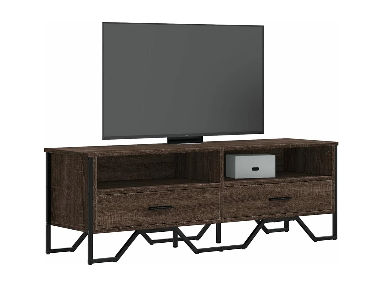 Meuble TV chêne marron 122x34x41 cm bois d'ingénierie FR114298