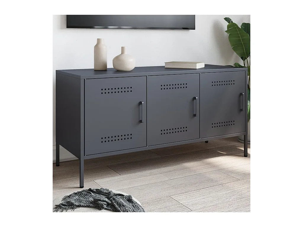 Tv-meubel 100,5x39x50,5 cm staal antracietkleurig BE843575