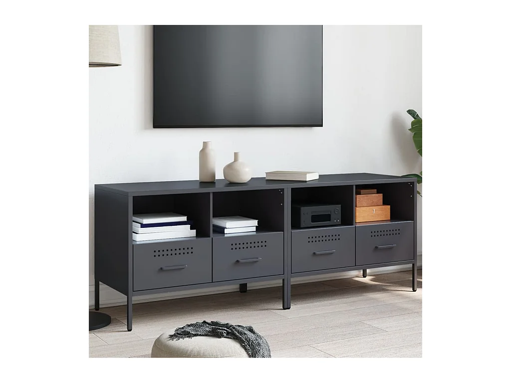 Tv-meubelen 2 st 68x39x50,5 cm staal antracietkleurig BE500628
