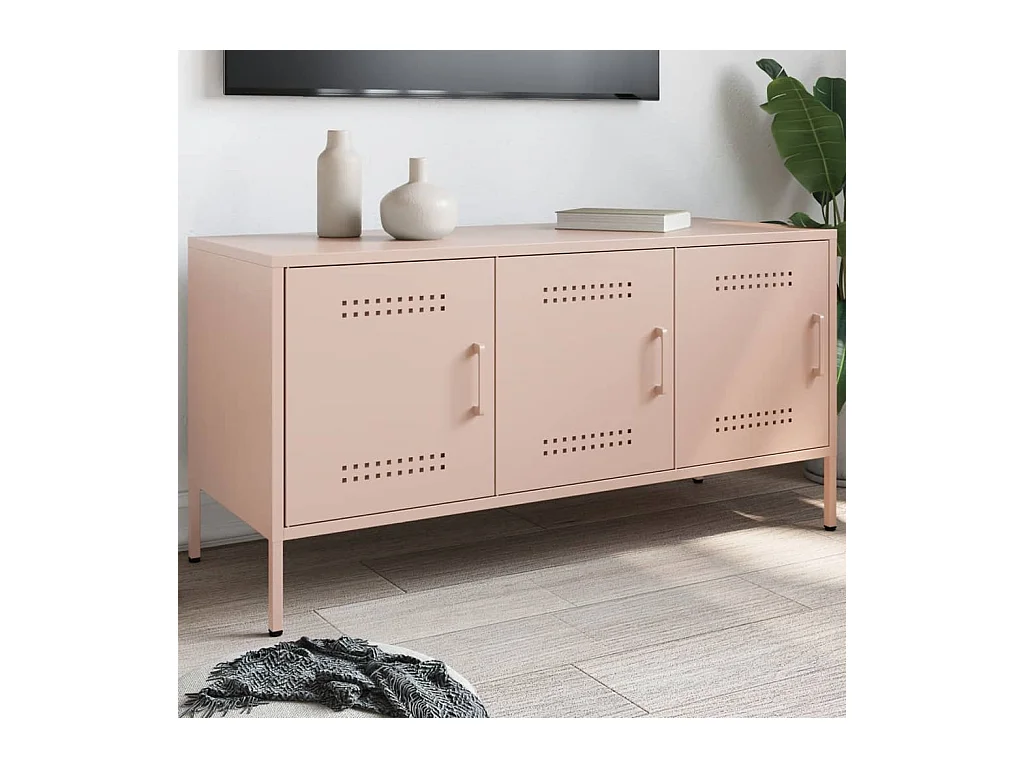 Meuble TV rose 100,5x39x50,5 cm acier FR142603