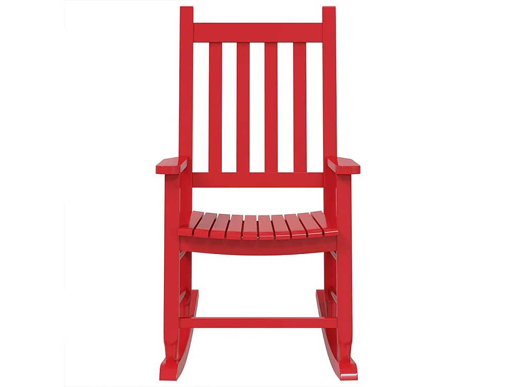 Chaise à bascule enfants rouge bois de peuplier massif FR487309