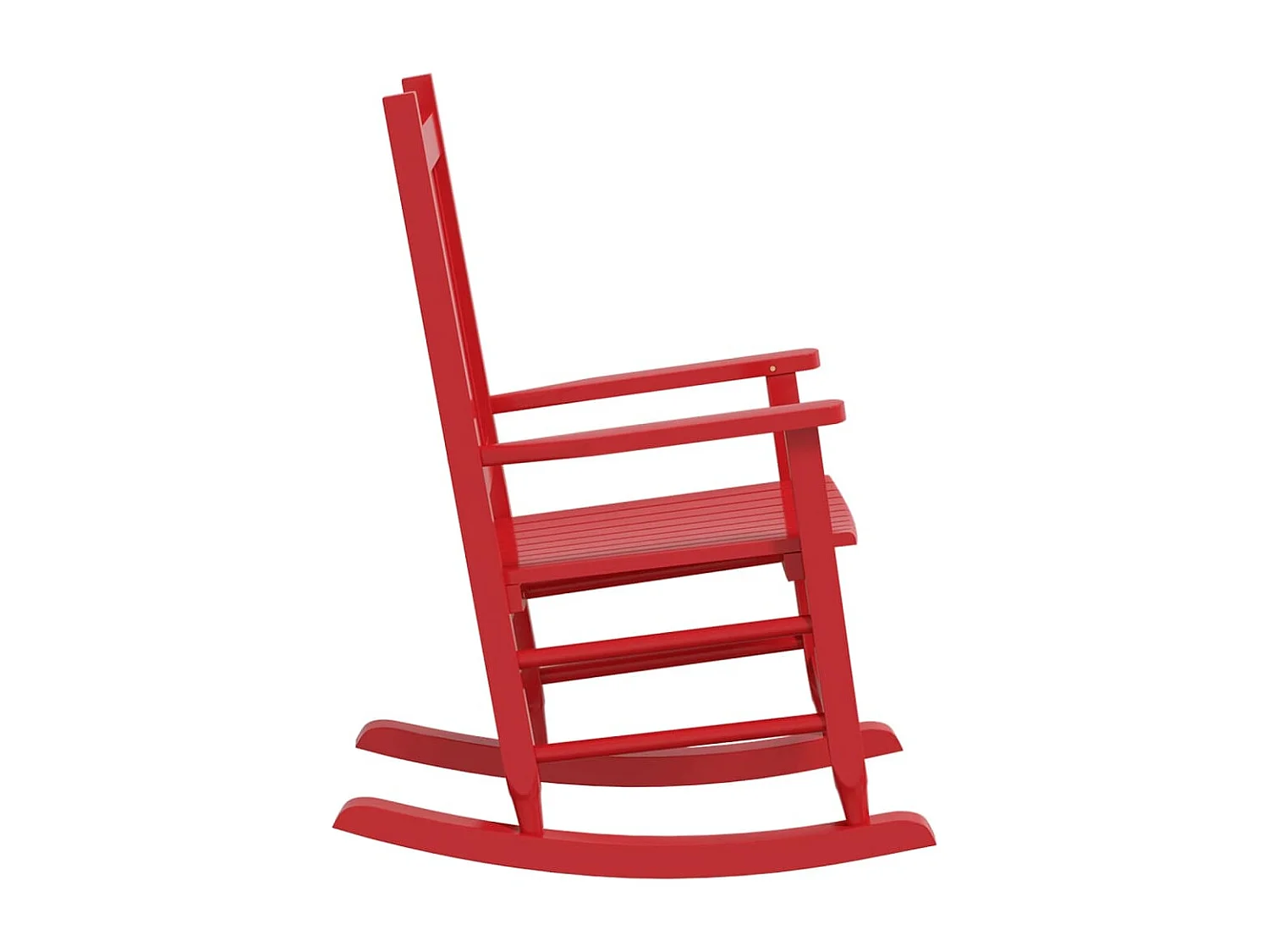 Chaise à bascule enfants rouge bois de peuplier massif FR487309