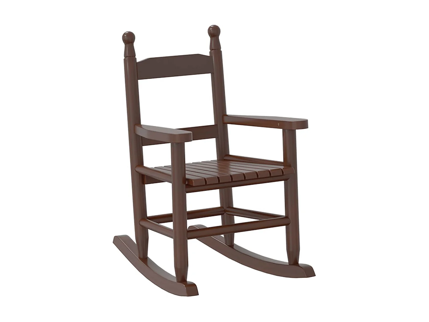 Chaise à bascule enfants marron bois de peuplier massif FR324733