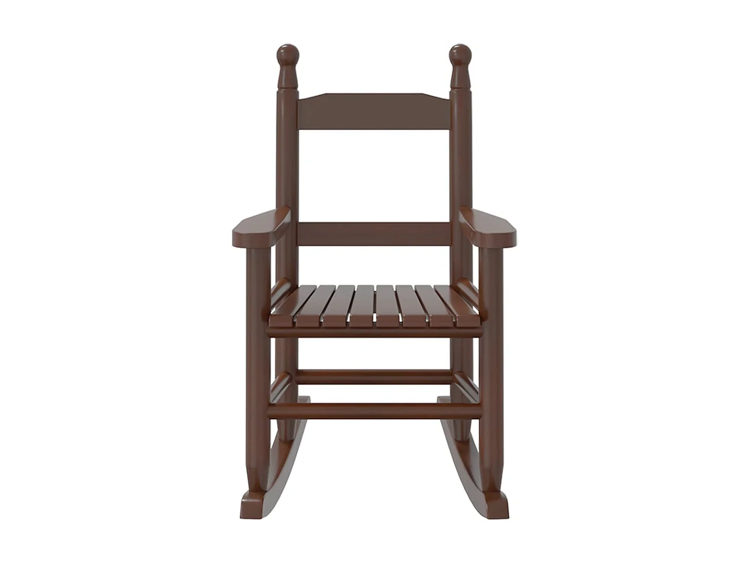 Chaise à bascule enfants marron bois de peuplier massif FR324733