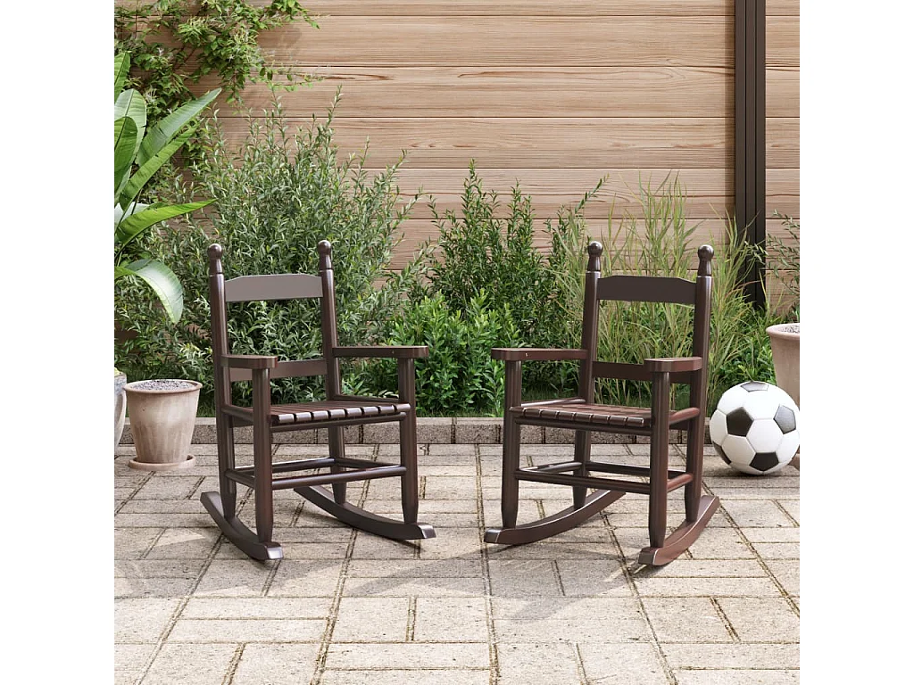 Cadeiras de baloiço infantis 2 pcs álamo maciço castanho PT359149