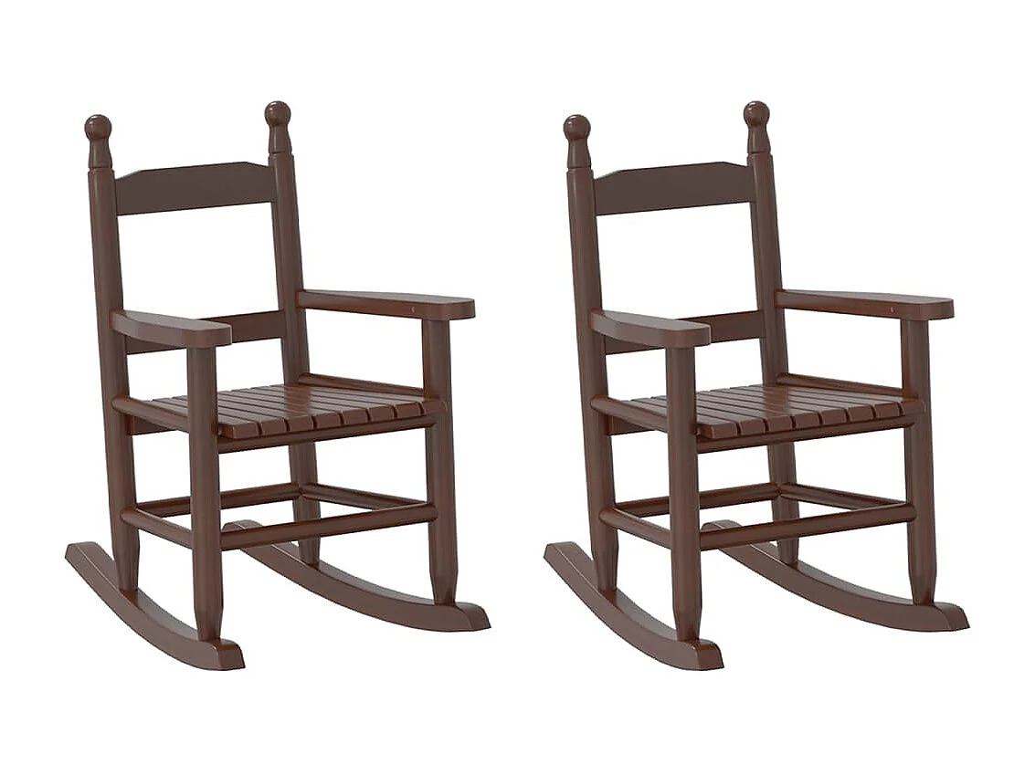 Cadeiras de baloiço infantis 2 pcs álamo maciço castanho PT359149