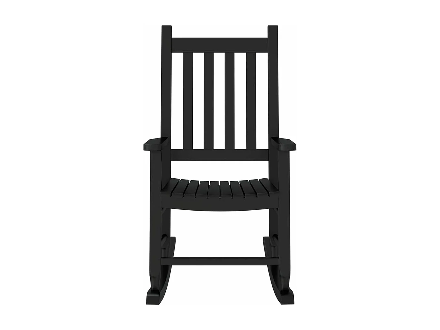 Chaise à bascule enfants noir bois de peuplier massif FR708925