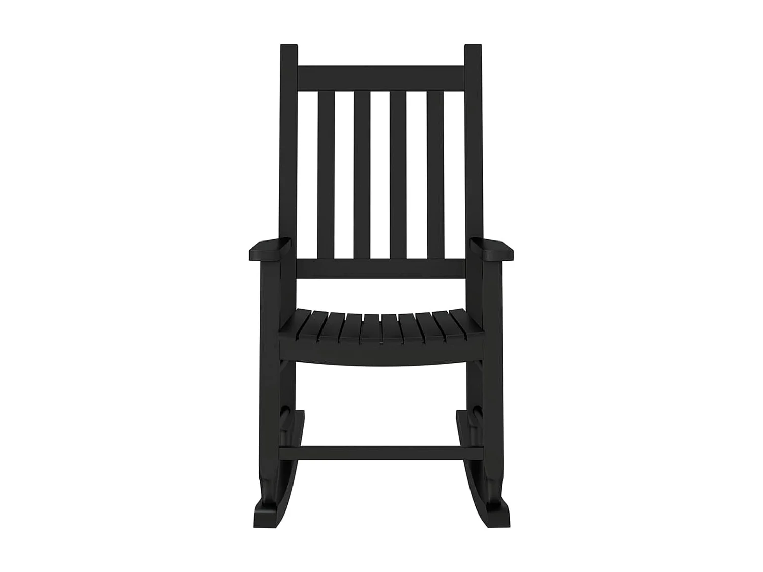 Mecedoras para niños 2 uds madera maciza de álamo negras ES976676