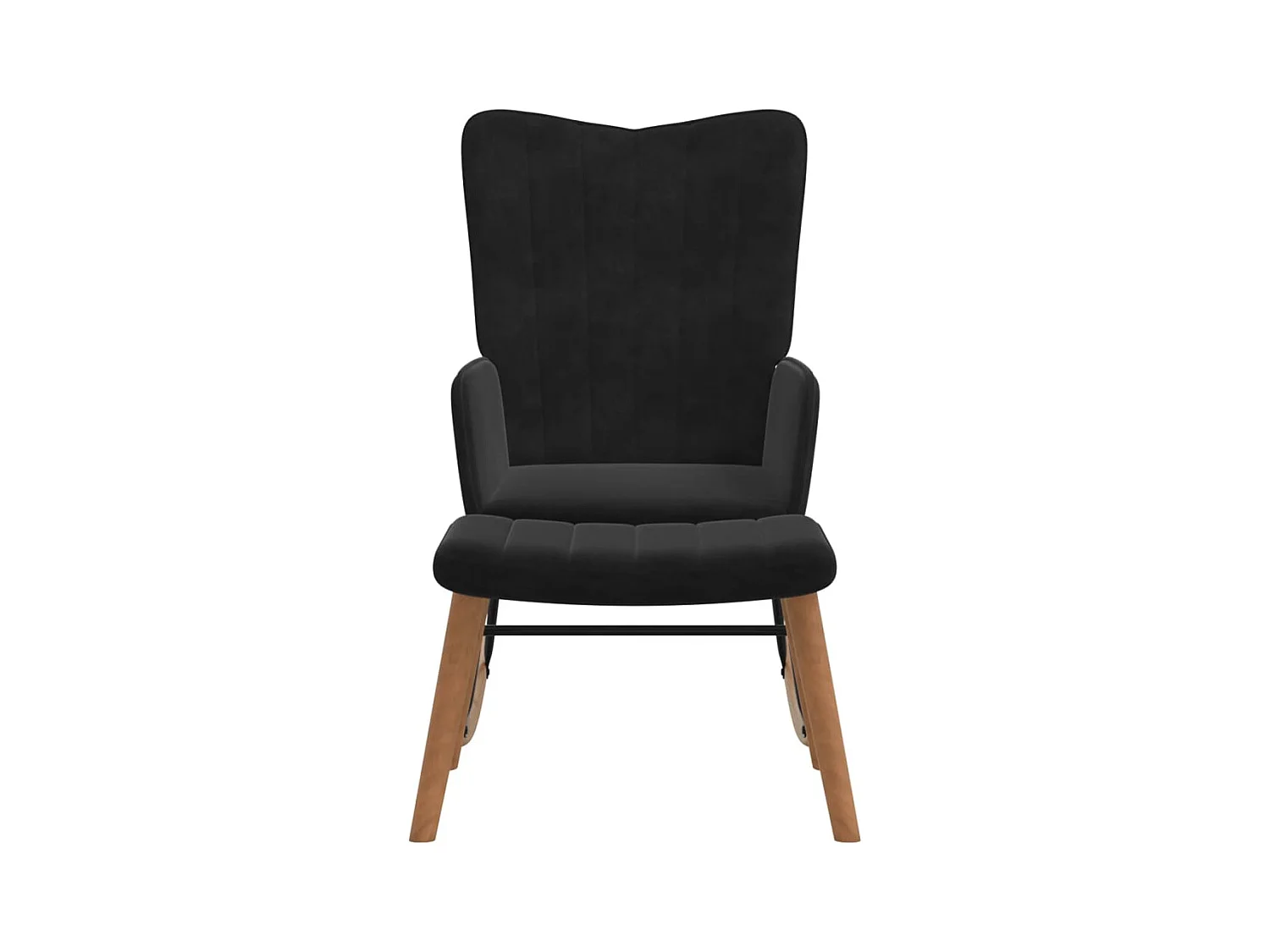 Chaise à bascule avec repose-pied Noir Velours FR617775