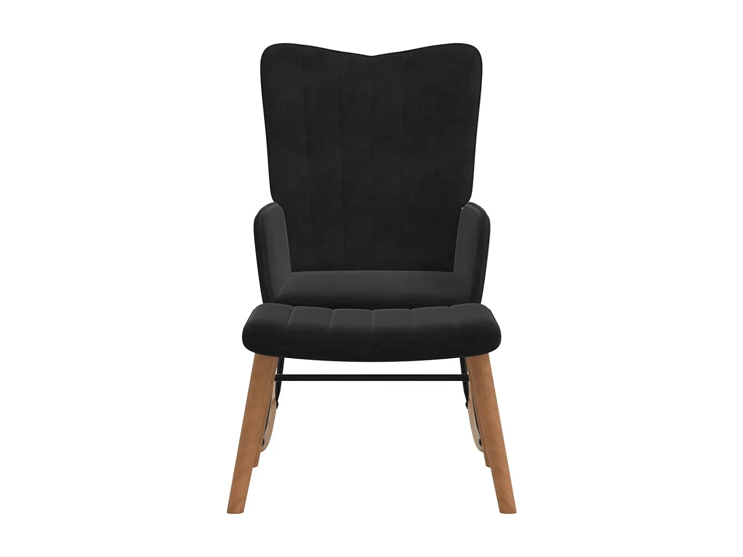 Chaise à bascule avec repose-pied Noir Velours FR617775