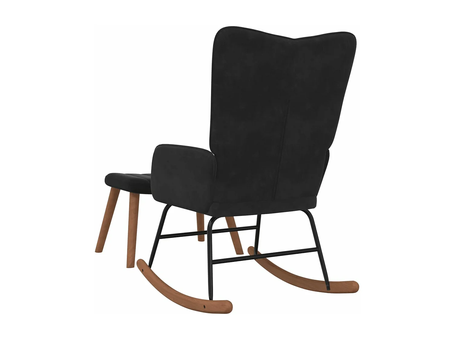 Chaise à bascule avec repose-pied Noir Velours FR617775