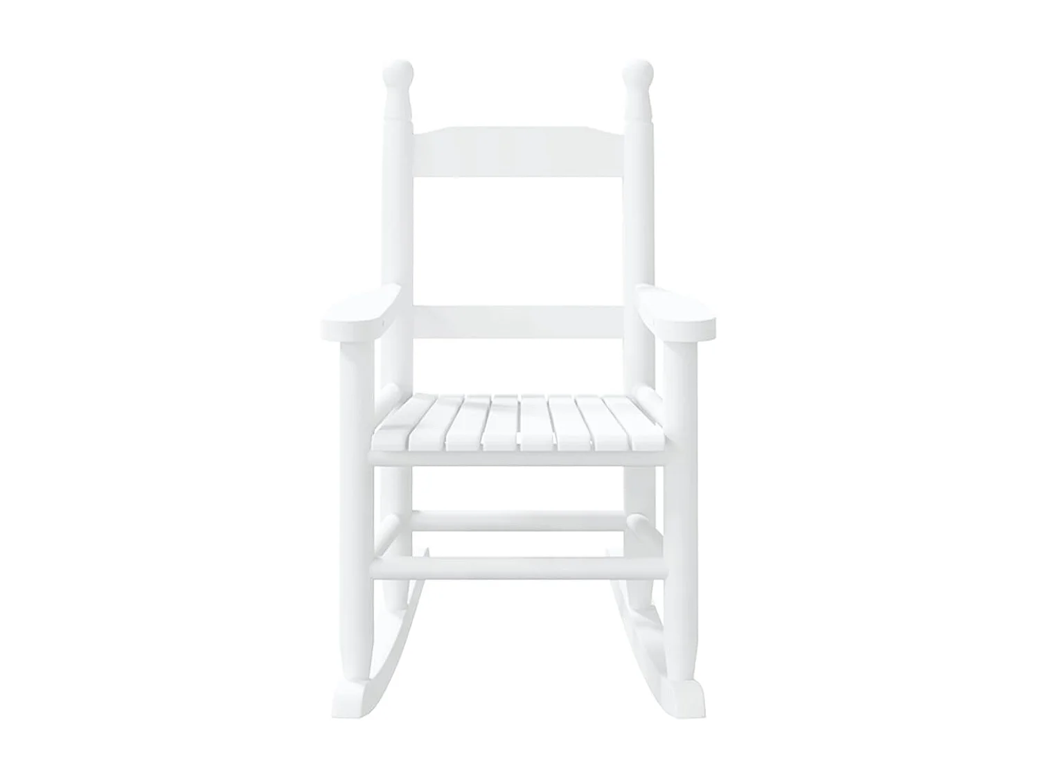 Chaise à bascule enfants blanc bois de peuplier massif FR835720