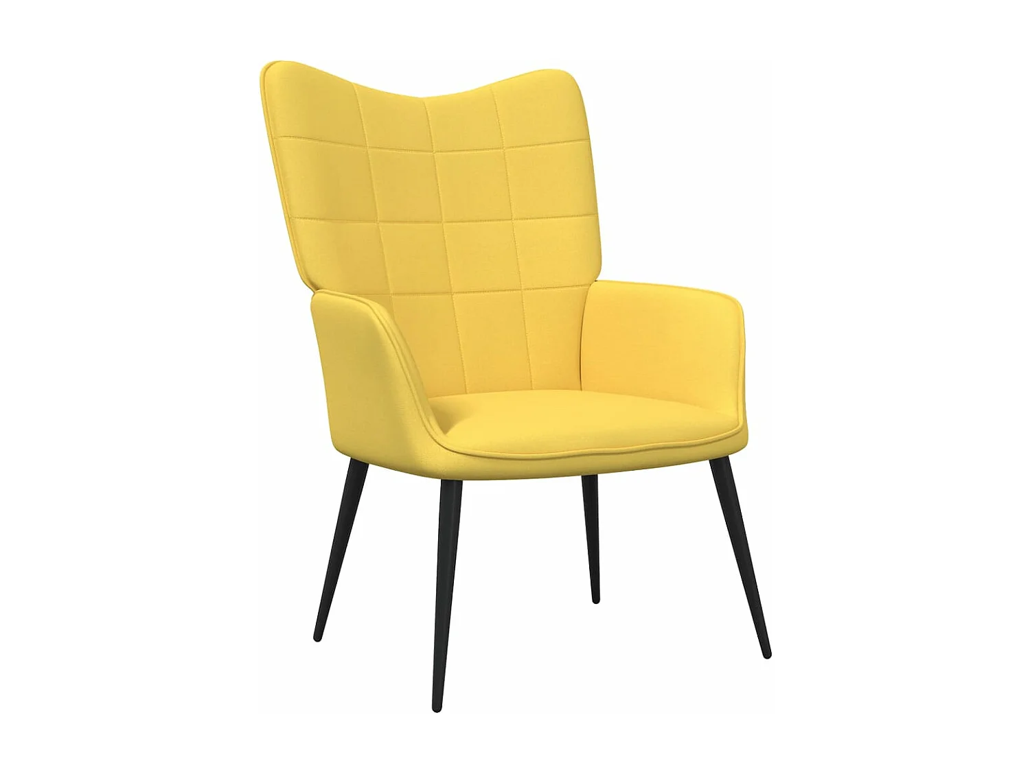 Chaise de relaxation avec tabouret Jaune moutarde Tissu FR154704