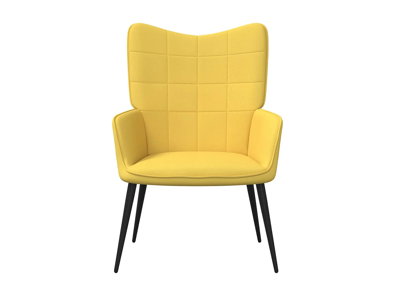 Chaise de relaxation avec tabouret Jaune moutarde Tissu FR154704