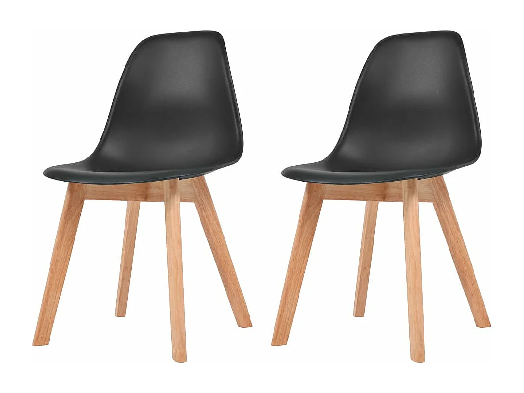 Sillas de comedor 2 unidades plástico negro ES155104