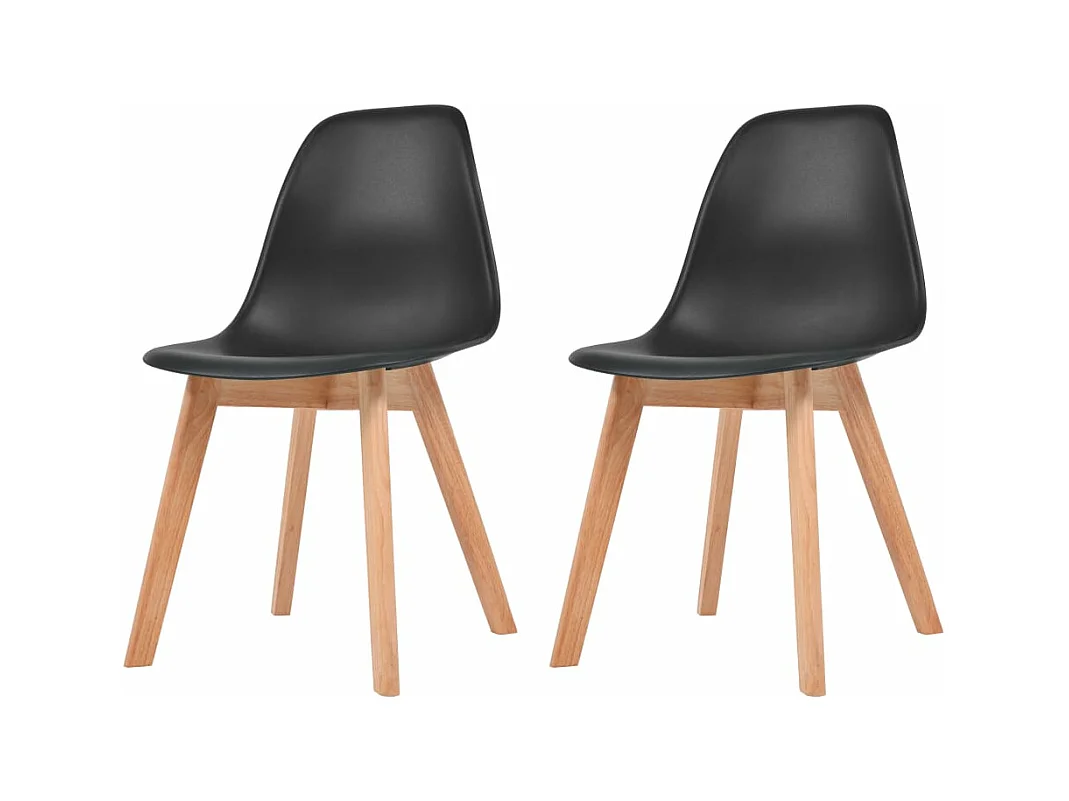 Lot de 2 Chaises à manger Noir Plastique FR370064