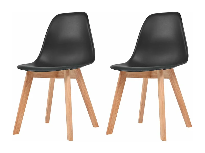 Cadeiras de jantar 2 pcs plástico preto PT158439