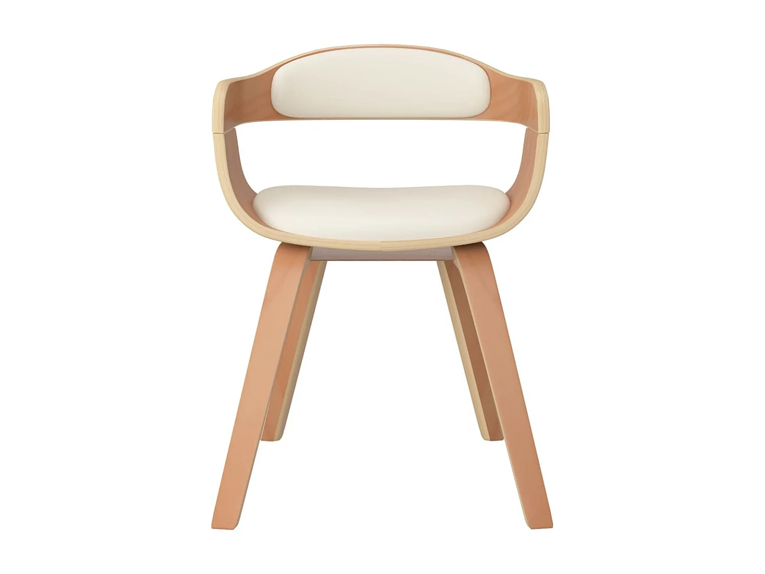 Lot de 2 Chaises de salle à manger crème similicuir et bois courbé FR262449