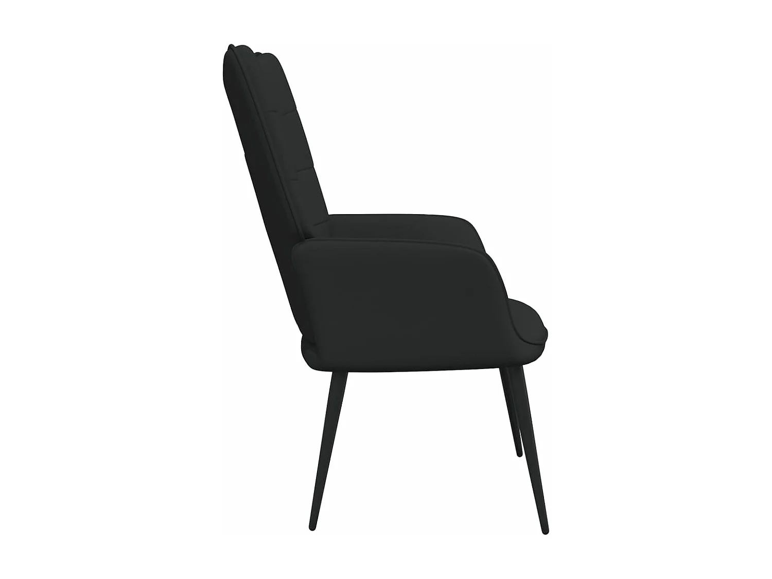 Chaise de relaxation avec tabouret Noir Tissu FR359002